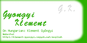 gyongyi klement business card